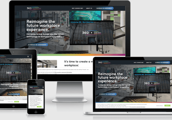 responsive views of 360's website